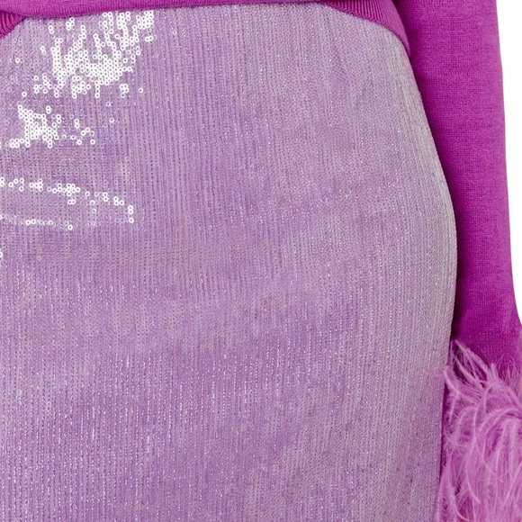 NWT Milly Fall 2023 ‘Adley’ Sequin Skirt in Purple Size 0 - Picture 4 of 16